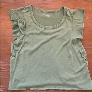 Green Aerie ruffle sleeve tee